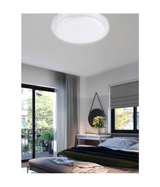 PLAFONIERA DA SOFFITTO 45W BORDO CRISTALLI LUCE FREDDA 40CM