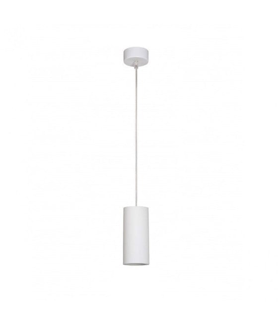LAMPADARIO FARETTO CILINDRO PENDENTE A SOSPENSIONE GU10 BIANCO 15CM