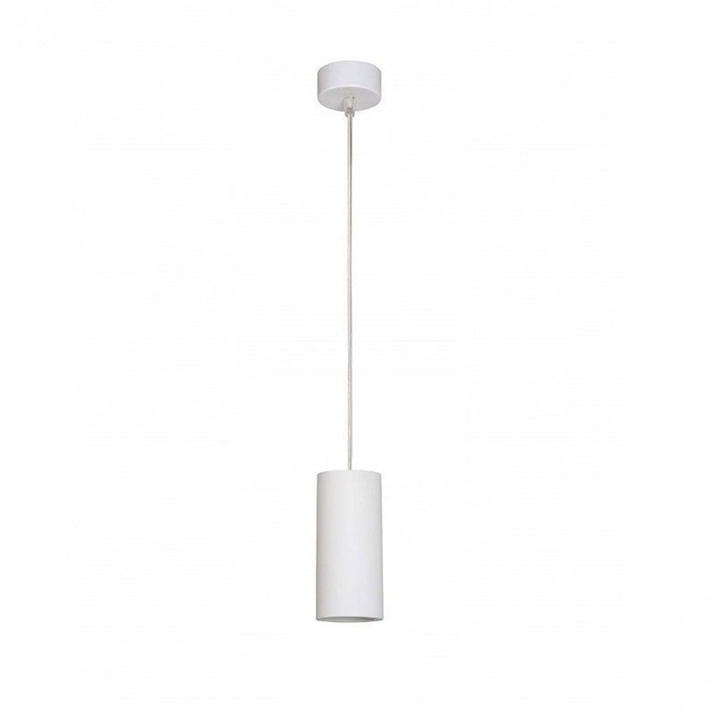 LAMPADARIO FARETTO CILINDRO PENDENTE A SOSPENSIONE GU10 BIANCO 15CM