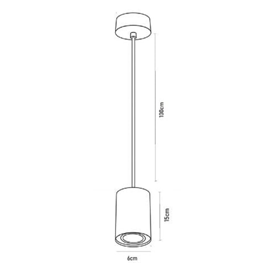 LAMPADARIO FARETTO CILINDRO PENDENTE A SOSPENSIONE GU10 BIANCO 15CM