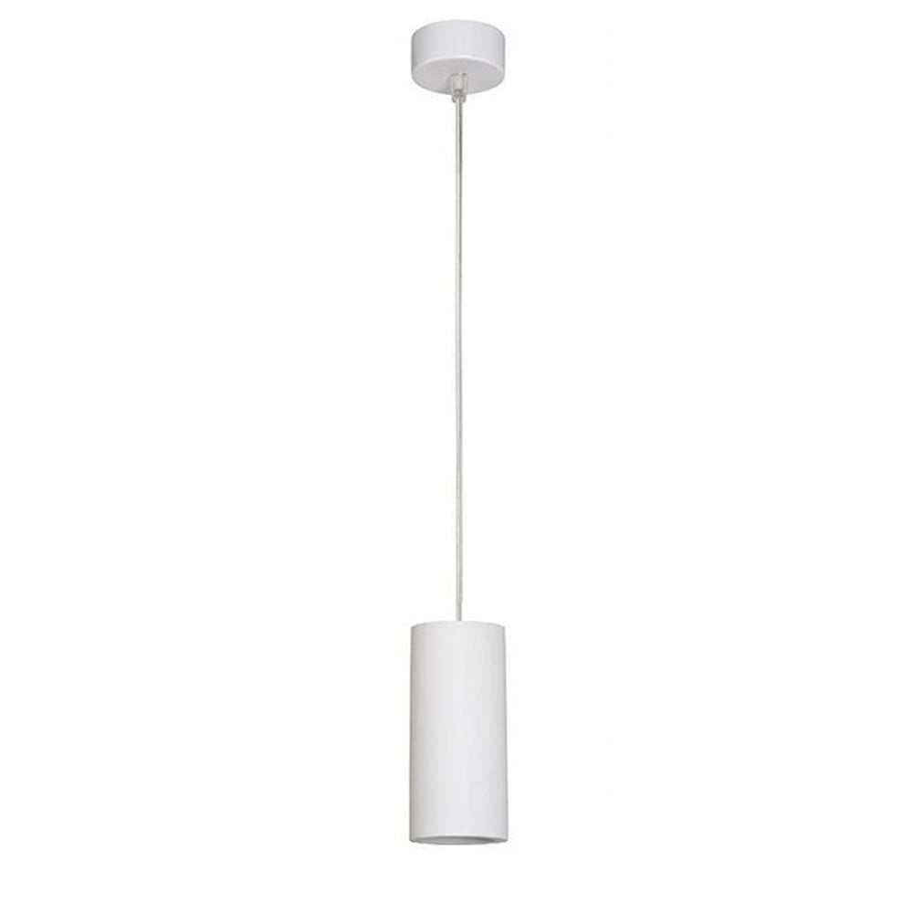 LAMPADARIO FARETTO CILINDRO PENDENTE A SOSPENSIONE GU10 BIANCO 15CM