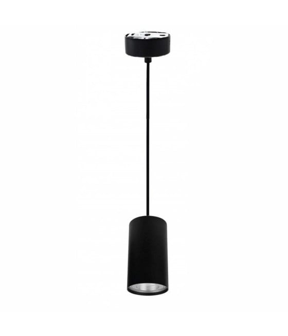 LAMPADARIO FARETTO CILINDRO PENDENTE A SOSPENSIONE GU10 NERO 15CM