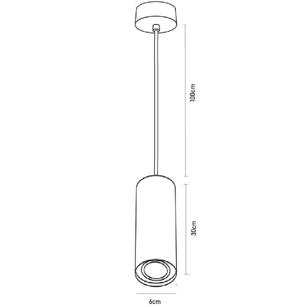 LAMPADARIO FARETTO CILINDRO PENDENTE A SOSPENSIONE GU10 BIANCO 30CM