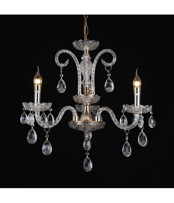 LAMPADARIO A 3 BRACCI CLASSICO A SOSPENSIONE LAMPADA CRISTALLI 92471