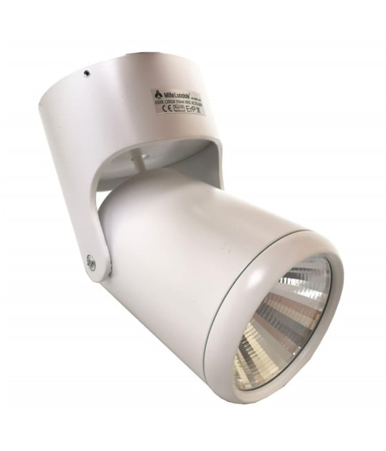FARETTO ORIENTABILE 15W BIANCO SUPPORTO MURO SOFFITTO LUCE 3000K 86159