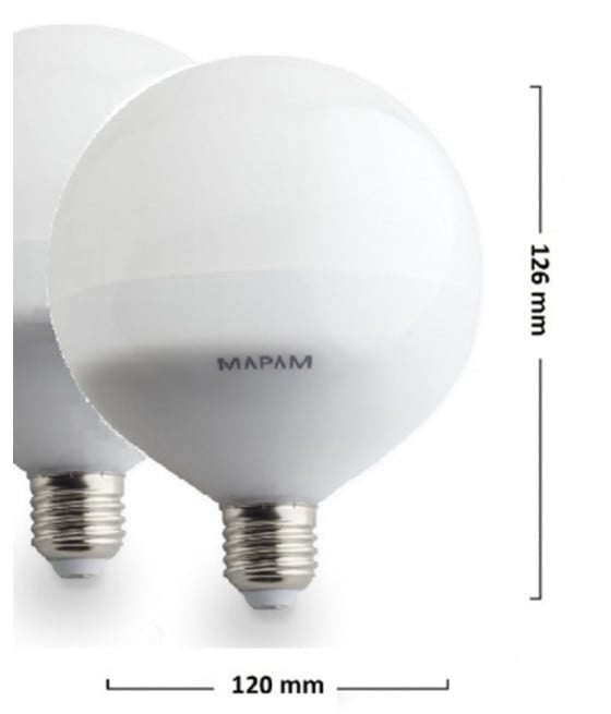 LAMPADINA LED E27 GLOBO G120 20W GRANDE SFERA PALLA LUCE CALDA 00463