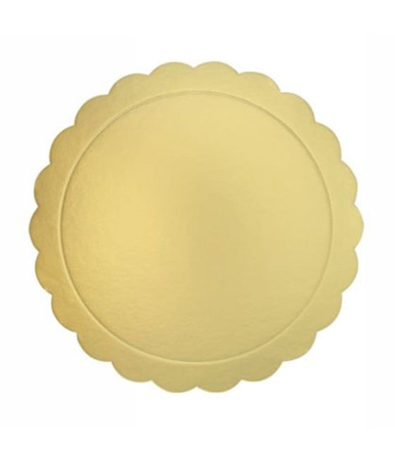 3 PZ BASE TORTA ROTONDA SOTTOTORTA DORATO 22CM BORDINO 31160