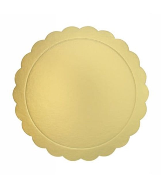 4 PZ BASE TORTA ROTONDA SOTTOTORTA DORATO 20CM BORDINO 31159
