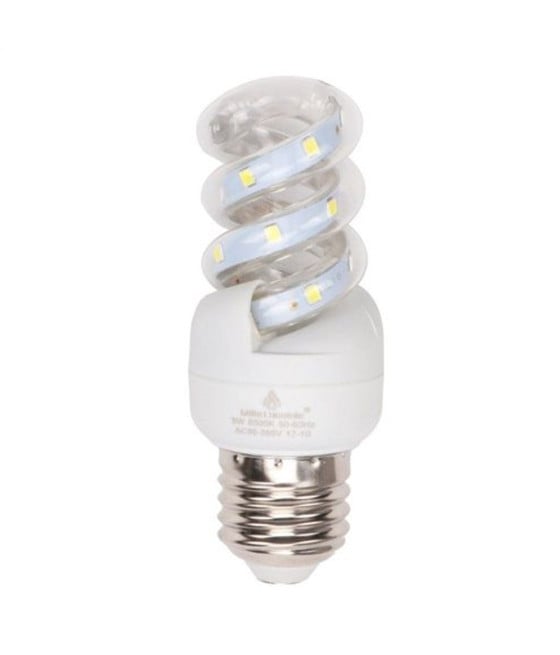 LAMPADINA LED E27 5W VORTICE SPIRALE LUCE FREDDA NATURALE CALDA