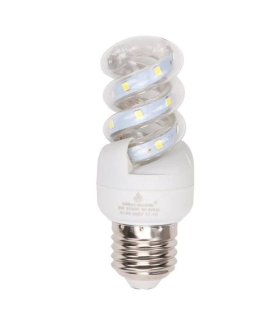 LAMPADINA LED E27 7W VORTICE SPIRALE LUCE FREDDA NATURALE CALDA