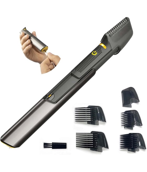 RASOIO TRIM-MAX SENZA FILI LUCE LED KIT 5 TESTINE BARBA CAPELLI