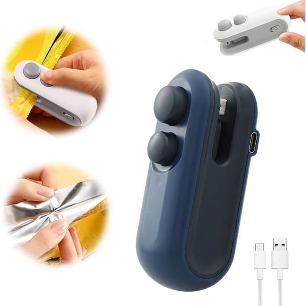 MINI SIGILLANTE 2 IN 1 USB RICARICABILE PORTATILE SIGILLARE SACCHETTI
