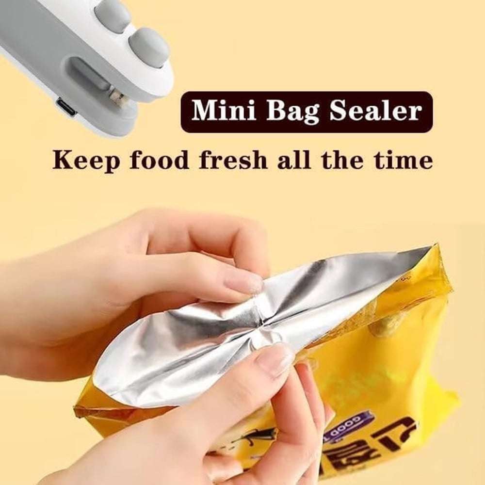 MINI SIGILLANTE 2 IN 1 USB RICARICABILE PORTATILE SIGILLARE SACCHETTI