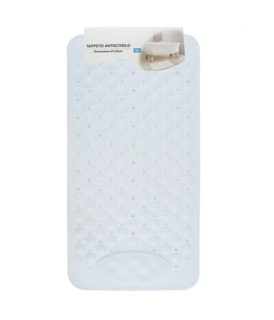 TAPPETO ANTISCIVOLO BIANCO VASCA BAGNO DOCCIA 67X36CM 87556