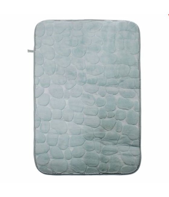 TAPPETO TESSUTO EFFETTO SASSI PER ARREDO BAGNO 45 X 70CM 79931 AZZURRO