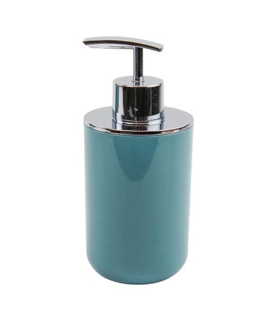 DISPENSER PORTA SAPONE LIQUIDO VERDE PETROLIO SILVER PER BAGNO 69473