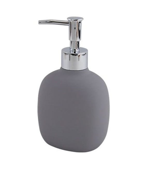 DISPENSER SAPONE LIQUIDO GRIGIO ABS POMPA CROMO BAGNO 87809
