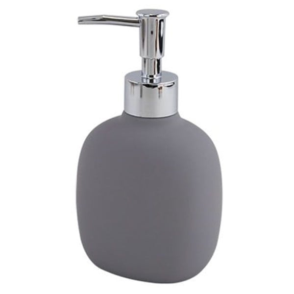 DISPENSER SAPONE LIQUIDO GRIGIO ABS POMPA CROMO BAGNO 87809
