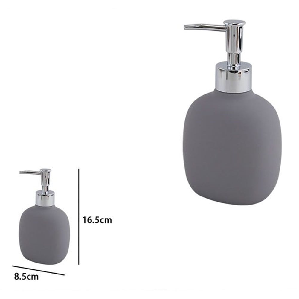 DISPENSER SAPONE LIQUIDO GRIGIO ABS POMPA CROMO BAGNO 87809