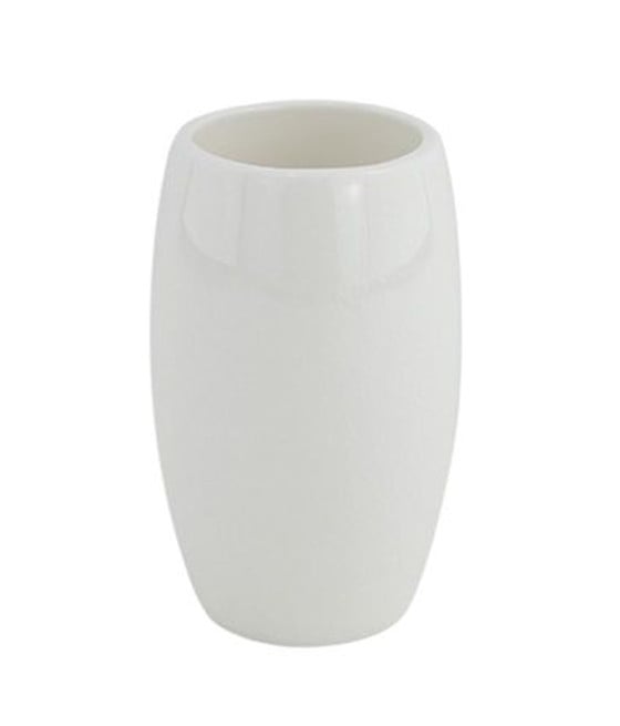 PORTA SPAZZOLINI BICCHIERE BIANCO PELLE ARREDO BAGNO 87787