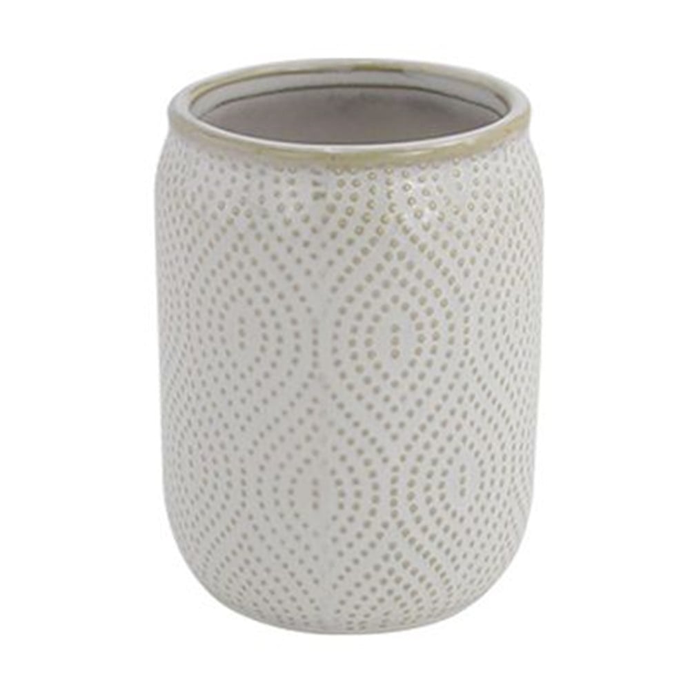 BICCHIERE PORTA SPAZZOLINI DENTIFRICIO BAGNO BIANCO ETNICO 87791