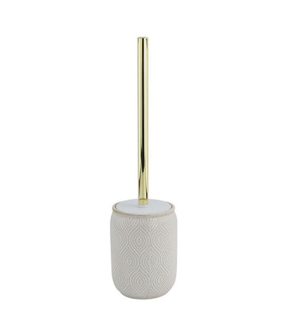 PORTASCOPINO BAGNO WC BIANCO ETNICO BORDO DORATO SCOPINO 87793