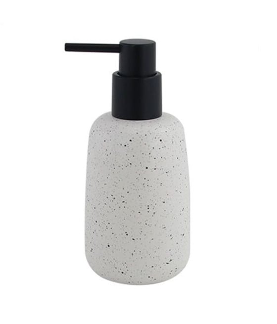 DISPENSER PORTA SAPONE LIQUIDO BIANCO EFFETTO PIETRA GRANITO BAGNO 87805