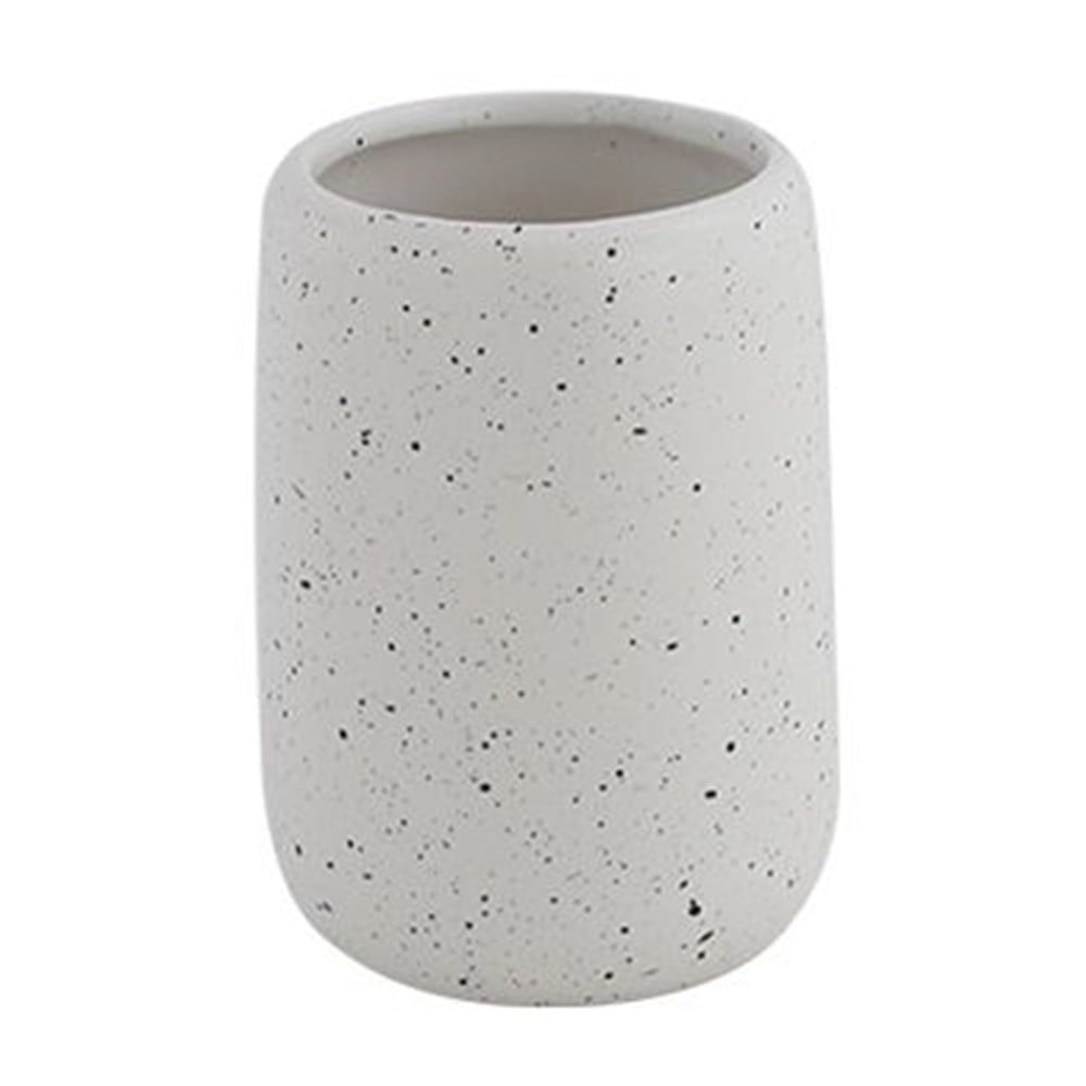 BICCHIERE PORTA SPAZZOLINI BIANCO EFFETTO PIETRA GRANITO BAGNO 87806