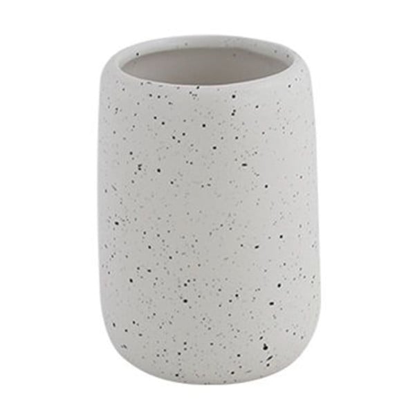 BICCHIERE PORTA SPAZZOLINI BIANCO EFFETTO PIETRA GRANITO BAGNO 87806