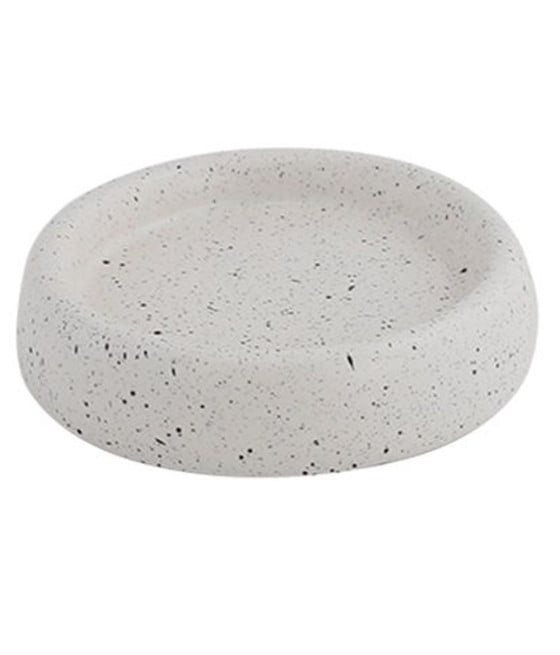 PIATTINO PORTA SAPONE BAGNO BIANCO EFFETTO PIETRA GRANITO 87807