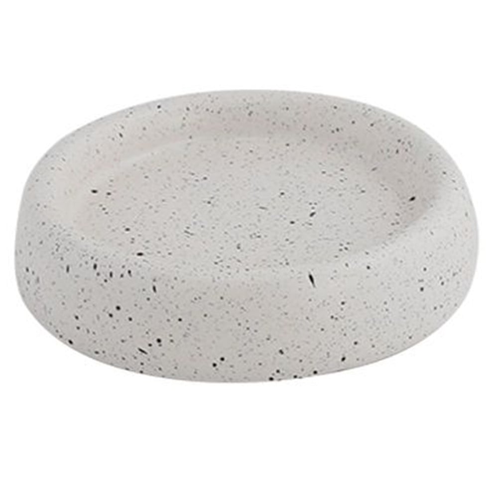 PIATTINO PORTA SAPONE BAGNO BIANCO EFFETTO PIETRA GRANITO 87807