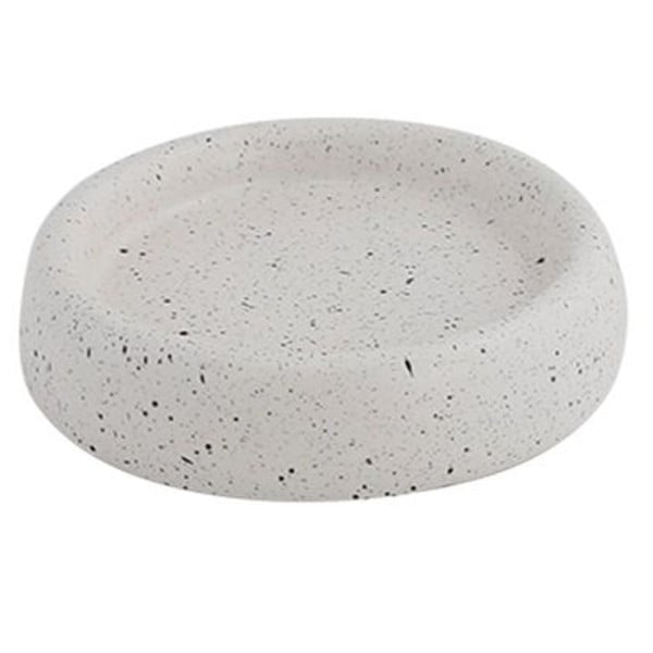 PIATTINO PORTA SAPONE BAGNO BIANCO EFFETTO PIETRA GRANITO 87807