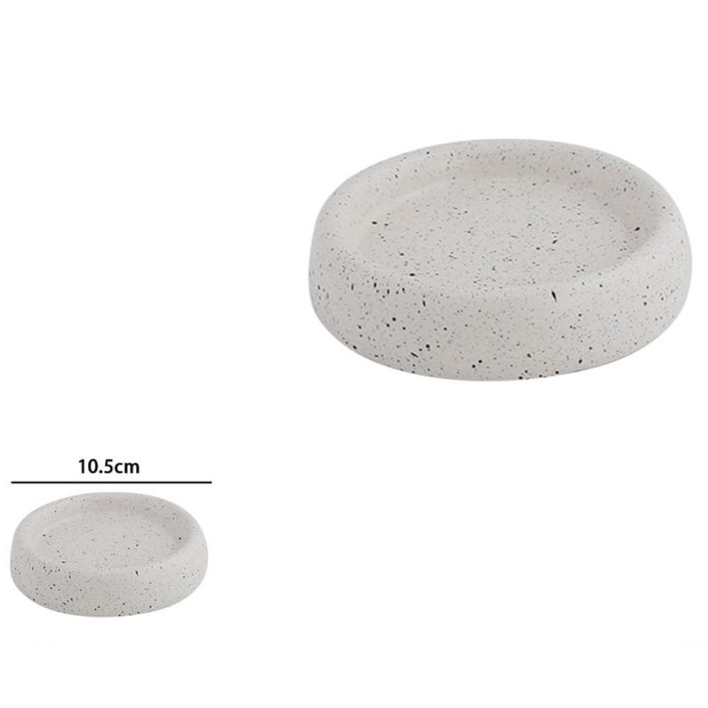 PIATTINO PORTA SAPONE BAGNO BIANCO EFFETTO PIETRA GRANITO 87807