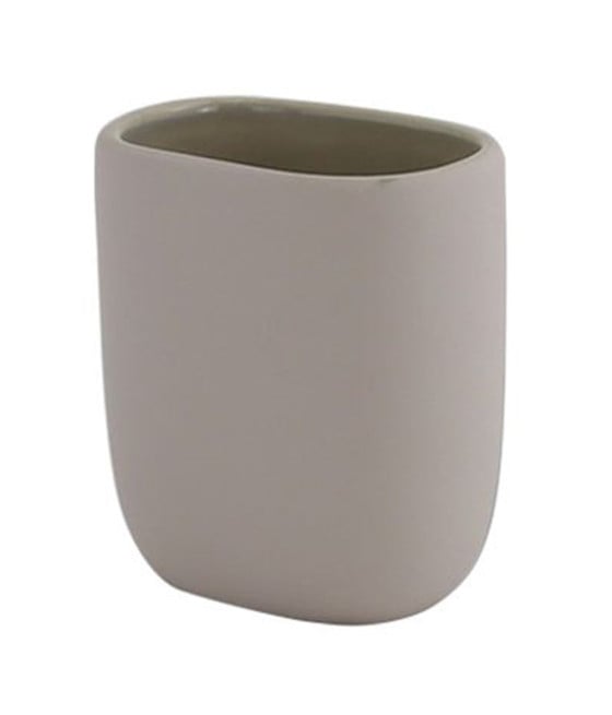 BICCHIERE PORTA SPAZZOLINI DENTIFRICIO PIATTO TORTORA BAGNO 87814