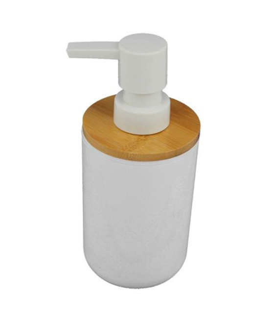 DISPENSER PORTA SAPONE LIQUIDO BIANCO LEGNO RICAMBIO ACCESSORI BAGNO