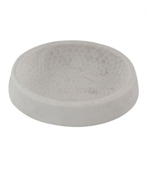 PIATTO PORTA SAPONE BIANCO LAVORATO ACCESSORIO BAGNO 10437