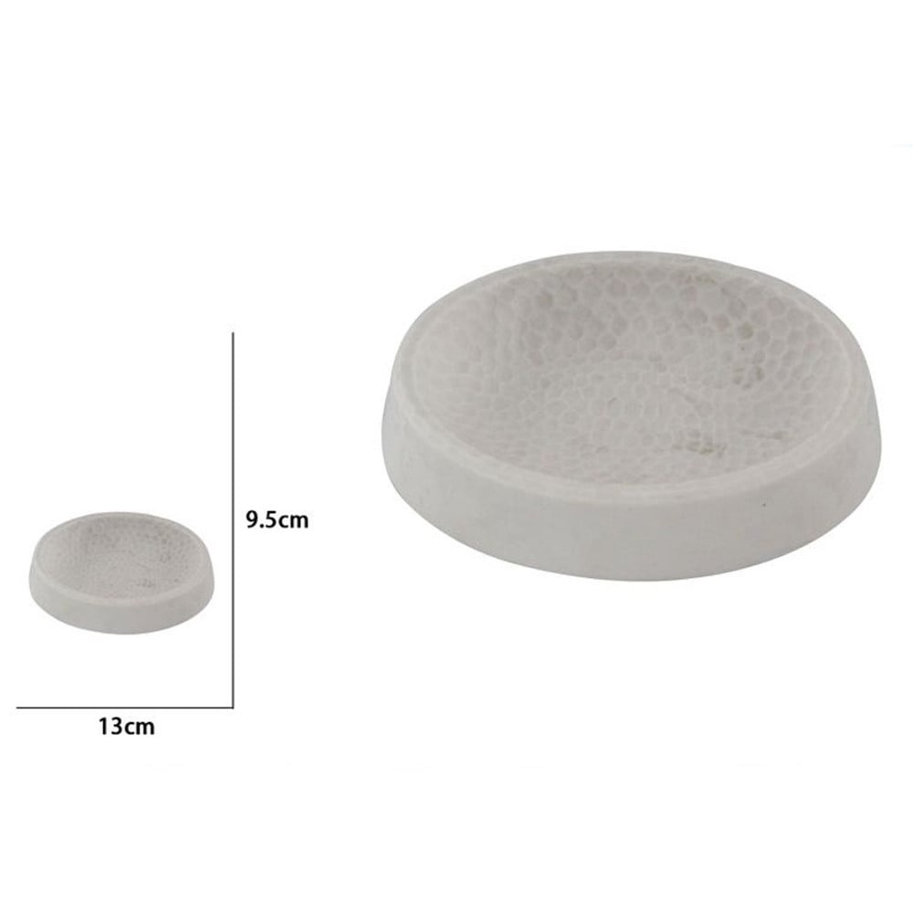 PIATTO PORTA SAPONE BIANCO LAVORATO ACCESSORIO BAGNO 10437
