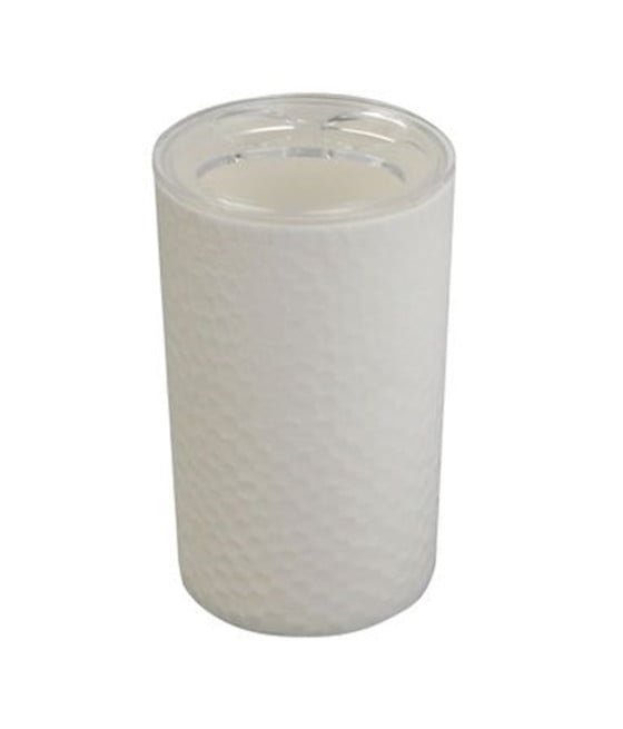 PORTA SPAZZOLINI BICCHIERE ACCESSORIO BAGNO BIANCO 3 FORI 79778