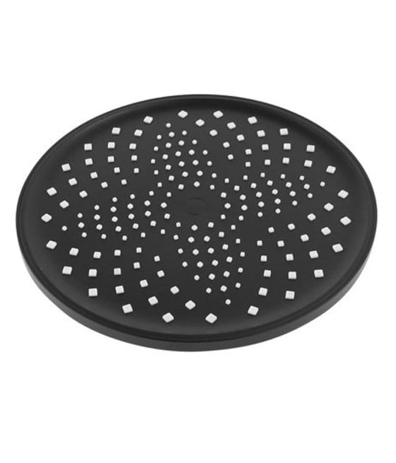 SOFFIONE DOCCIA TONDO NERO 22.5CM ABS BAGNO FILTRO ANTICALCARE 87131