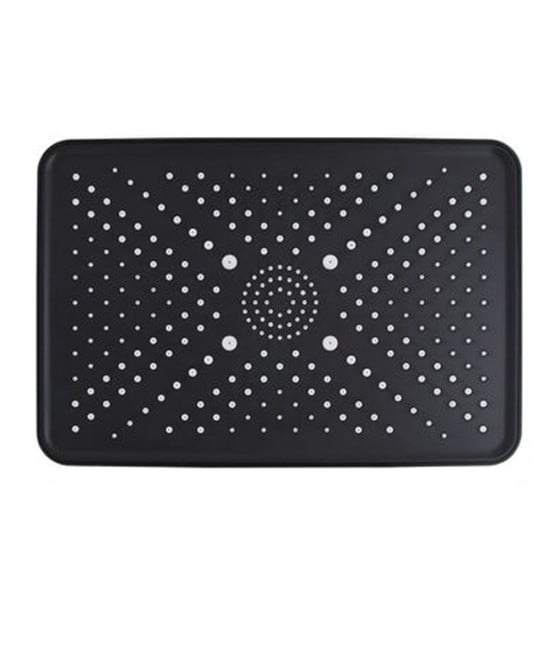 SOFFIONE DOCCIA RETTANGOLARE BAGNO MISCELATORE NERO 32X22CM 87536