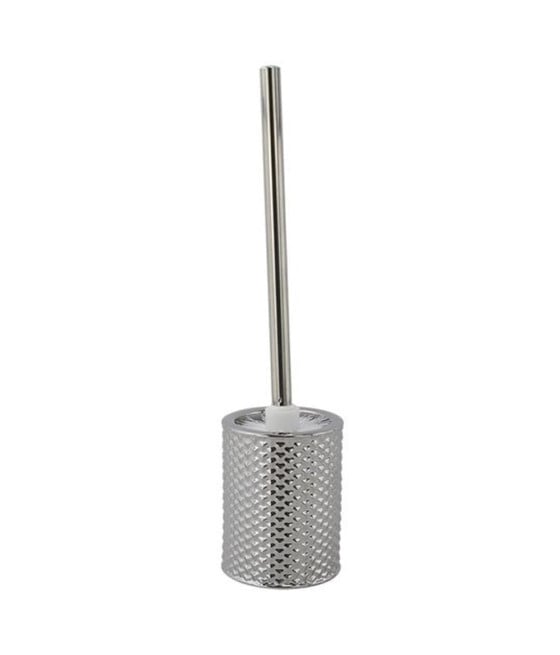 PORTA SCOPINO SILVER CON EFFETTO CUORICINI CON SCOPINO BAGNO 87820