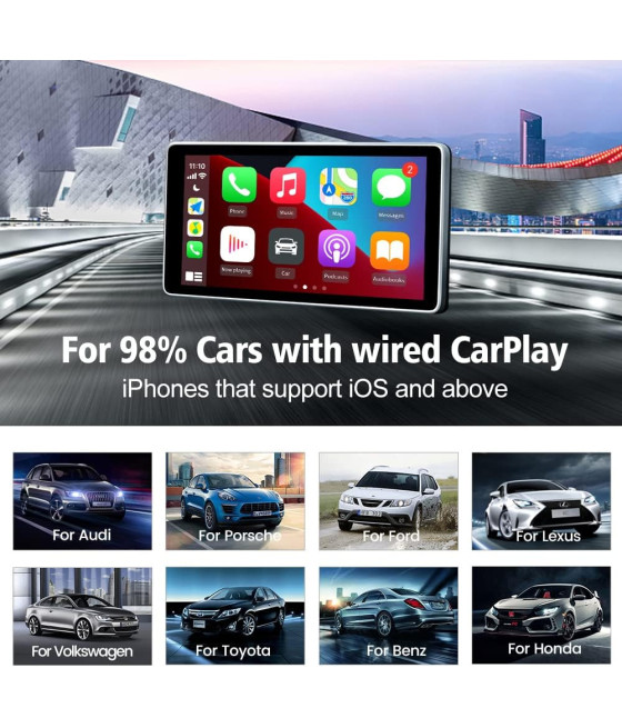 ADATTATORE CARPLAY WIRELESS CARLIN 3.0 AUTO CAVO CONTROLLO VOCALE SIRI
