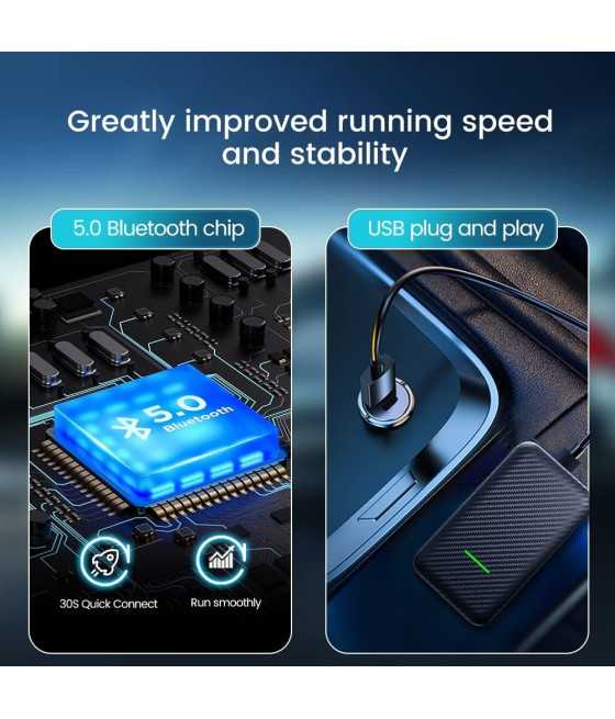 ADATTATORE CARPLAY WIRELESS CARLIN 3.0 AUTO CAVO CONTROLLO VOCALE SIRI