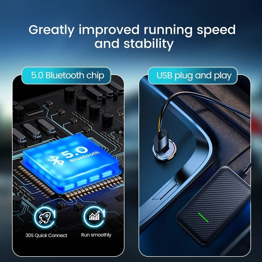 ADATTATORE CARPLAY WIRELESS CARLIN 3.0 AUTO CAVO CONTROLLO VOCALE SIRI