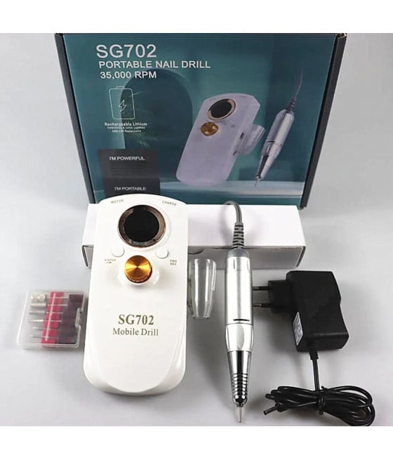 FRESA UNGHIE PORTATILE RICARICABILE 35000 RPM NAIL ART SET PUNTE