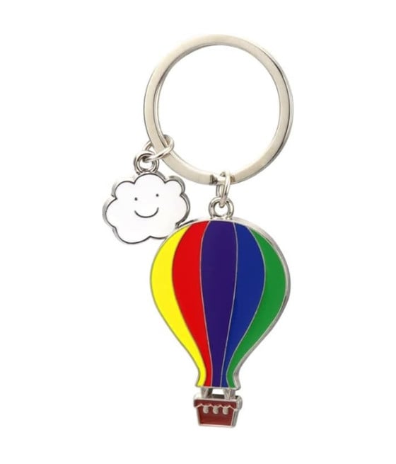 SET 12 PORTACHIAVI A MONGOLFIERA COMPLEANNO BOMBONIERE MULTICOLORE