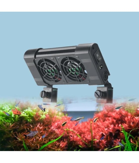 DOPPIA VENTOLA RAFFREDDAMENTO ACQUARIO VENTILATORE 12V 50MM FS-602