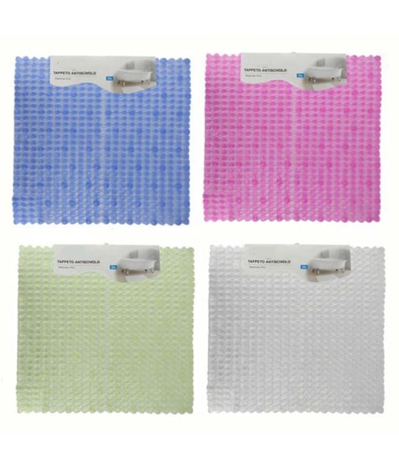 TAPPETO ANTISCIVOLO VASCA BAGNO DOCCIA COLORATO 51X53CM 59640