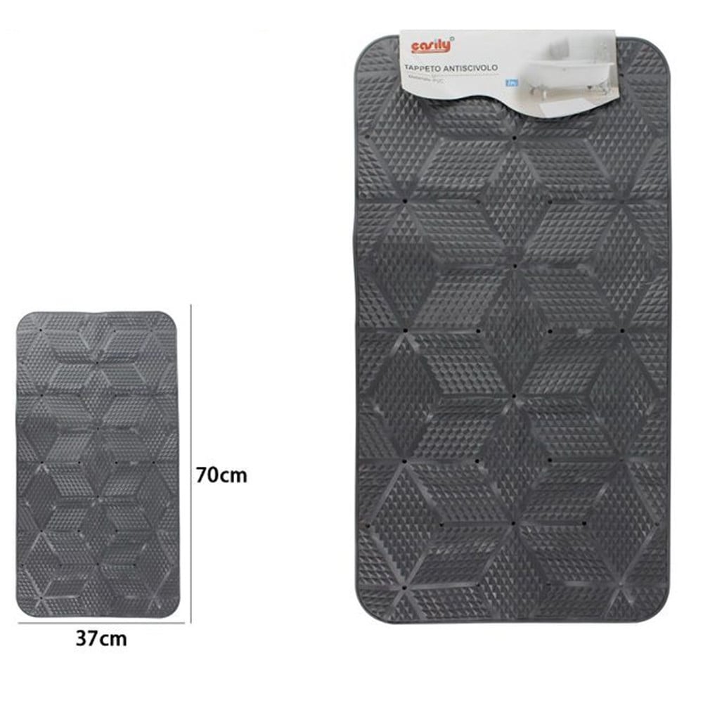 TAPPETO PVC ANTISCIVOLO BAGNO DOCCIA 70X37CM EFFETTO GEOMETRICO 59621