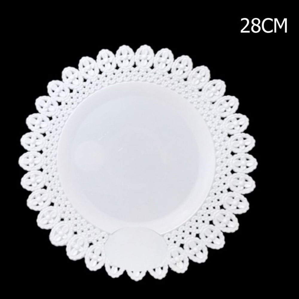 SET 2PZ. VASSOIO TRAMA TRINATO BIANCO 28CM ROTONDO PIATTO SOTTO DOLCI